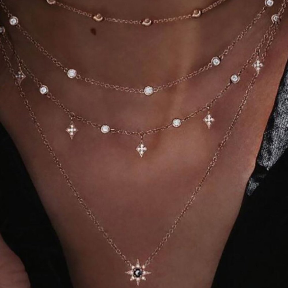 Bohemian Multi-layer Crystal Pendant Necklace